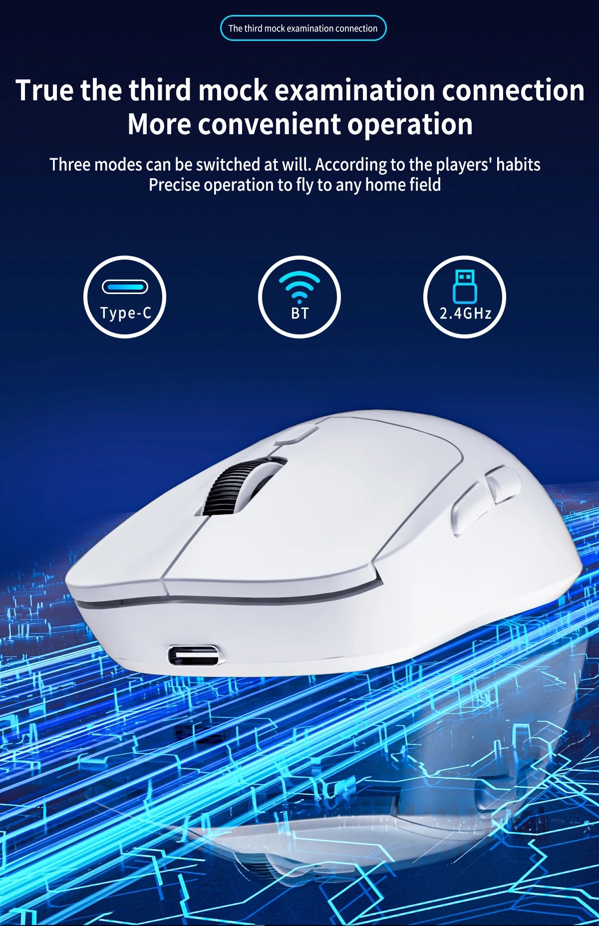 Ratón gaming Bluetooth recargable PAW3395, ligero y ergonómico, ratón inalámbrico para eSport