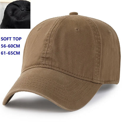 Big Head Plus Size Baseball Cap 100% Cotton Fits Men Women Adjustable Dad Hat Oversize 58-60cm 61-65cm