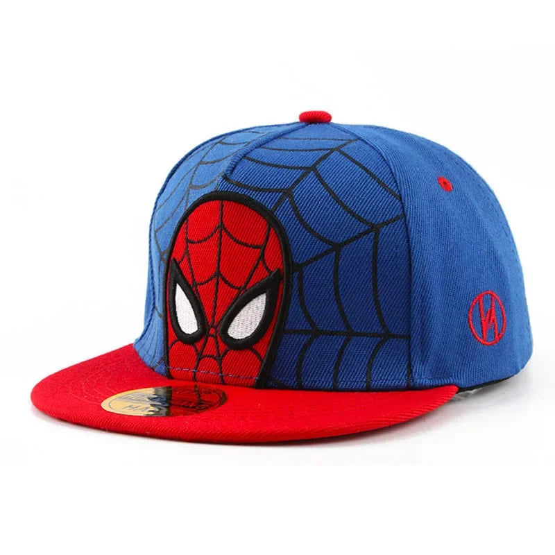 Cartoon Spider Embroidery Baseball Cap Flat Hip Hop Snapback Hat Adjustable Sun Hat for Casual Party Cosplay