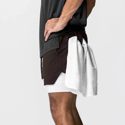 Dragon Ball Men's Shorts Double Layer 2-in-1 Pants Broly Japanese Anime Summer and Autumn Fake Two-piece Fitness Gym Sweatpants
