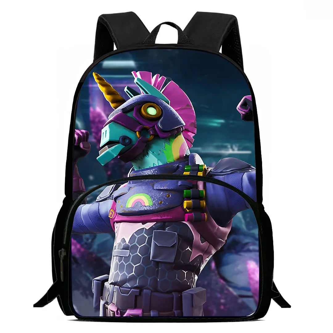 Klassisches FortniteS-Schulrucksack-Set für Kinder mit Lunchtasche und Federmäppchen, große Kapazität, für Jungen und Mädchen, ideales Geschenk