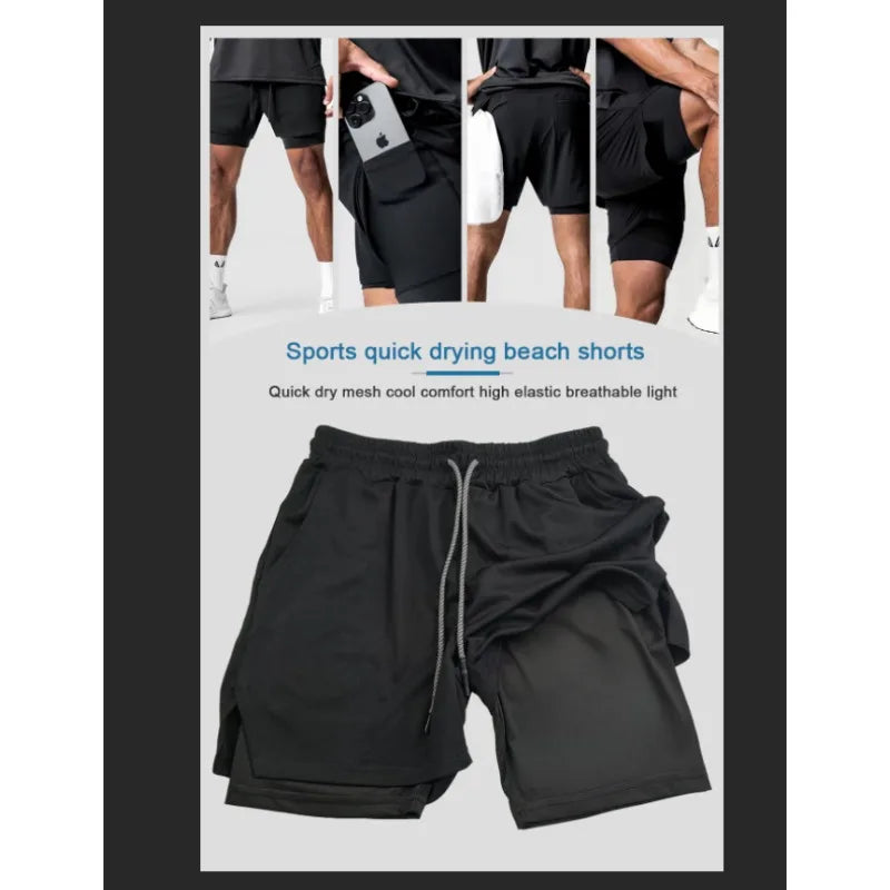 2026 Summer Dragon Ball Z Dark Inferno Spirit Goku 3D Printed Double-Layer Loose-Fitting Breathable Quick-Drying Short Pants