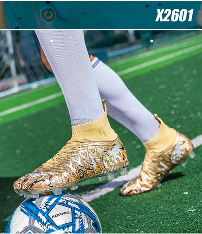 Chuteiras de Futebol de Cano Alto para Homem, para Relva Sintética, Respirantes e Antiderrapantes, Ténis de Treino e Jogo para Desporto ao Ar Livre, Chuteiras de Futebol FG