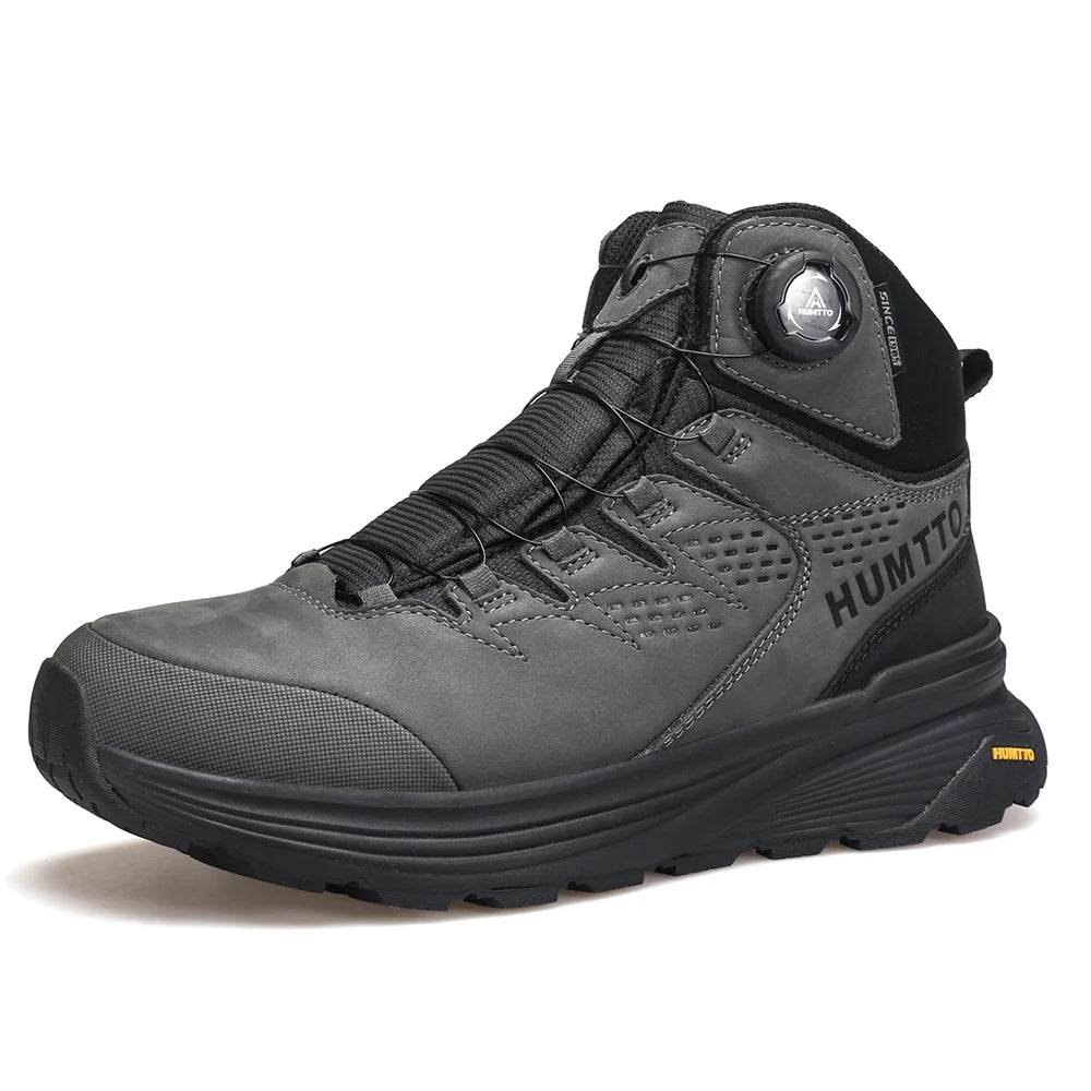 HUMTTO Lederschuhe für Herren Winter Camping Outdoor Herren-Sportschuhe Atmungsaktive Trekkingstiefel für Männer Rutschfeste Wandersneaker