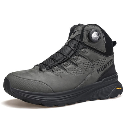 HUMTTO Lederschuhe für Herren Winter Camping Outdoor Herren-Sportschuhe Atmungsaktive Trekkingstiefel für Männer Rutschfeste Wandersneaker