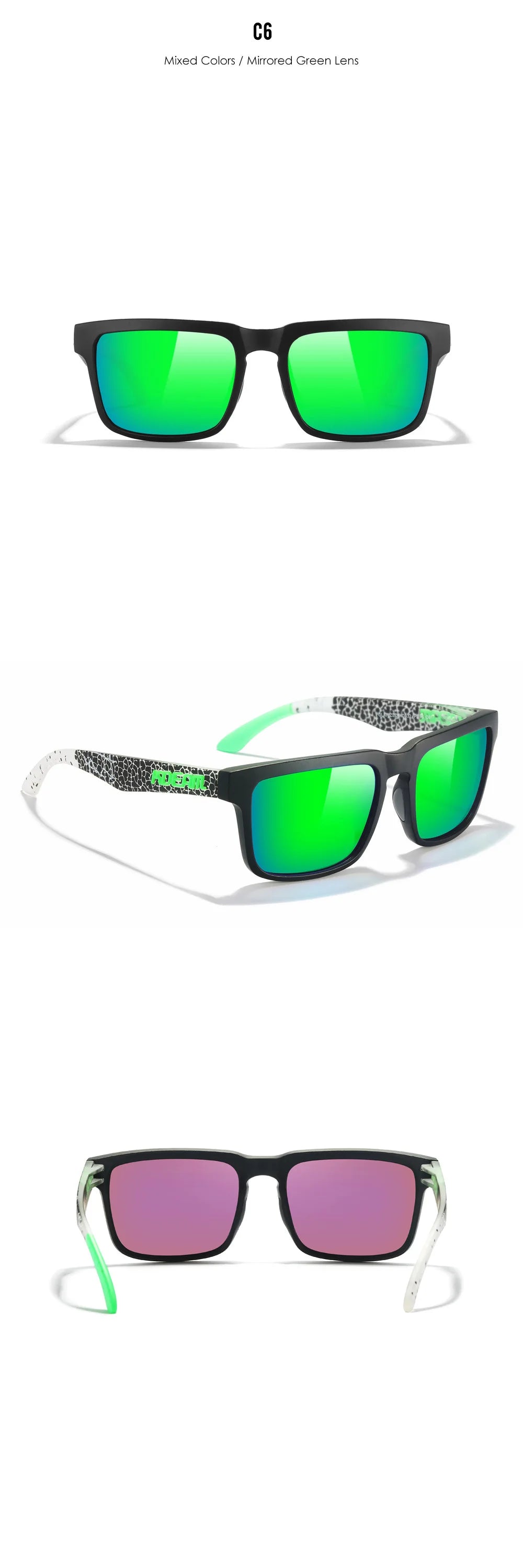 KDEAM Large Size Square Men's Sunglasses Polarized Photochromic Oversized Sun Glasses Fashion Women Shades Upgraded Edition