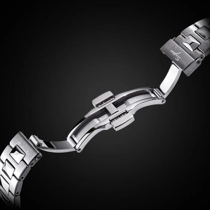 Sugess Herrenuhr, automatische mechanische Armbanduhr, Miyota 9015 Uhrwerk, MOP-Zifferblatt, Leuchtfunktion, wasserdicht bis 5bar, Luxus-Armband S466