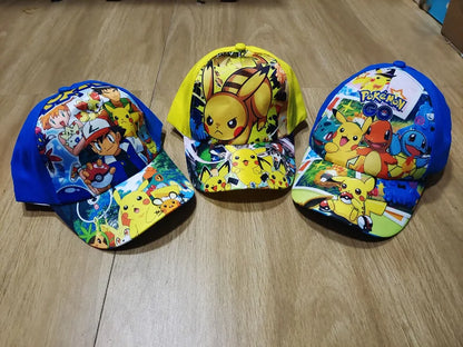 Cartoon Pokemon Baseball Cap Pikachu Hat Adjustable Pokemon Cosplay Hip Hop kids Girls Boys Anime Figure Toys children Gifts