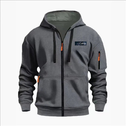 Men's Sweatshirts with Zipper Pockets Thin Solid Color Half Tracksuit Casual Outdoor Hooded Tracksuit Long Sleeves Jacket Coats