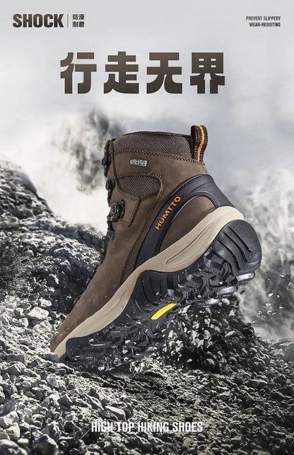 Zapatos de senderismo HUMTTO, botas de caza impermeables para hombre, botas tácticas de combate para desierto hasta el tobillo, botas de trekking para hombre y mujer, zapatillas cálidas de cuero
