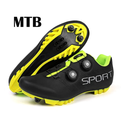 Scarpe da ciclismo ultraleggere, traspiranti e leggere, suole rigide compatibili SPD per allenamento e competizioni su bici da strada e mountain bike