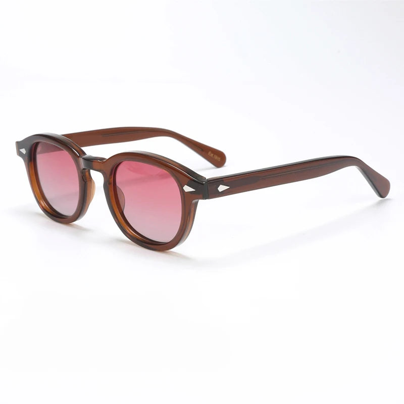 Polarized Sunglasses Men Women Johnny Depp Lemtosh Style Sun Glasses Retro Round Acetate Frame UV400 Lens Oculos