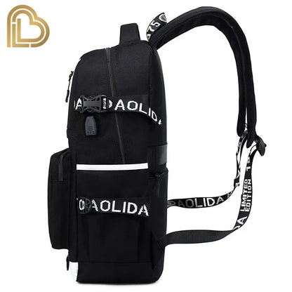 Ultima Knight F-Fortnited Battle Royale Rucksack mit USB-Ladeanschluss, Anime-Figuren und Studienfach für Schreibwaren für Schüler