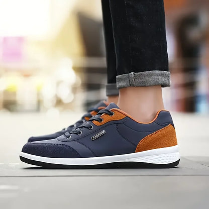 Scarpe da uomo YRZL primavera autunno, sneakers da camminata impermeabili, scarpe sportive casual in pelle antiscivolo, calzature da tennis da uomo