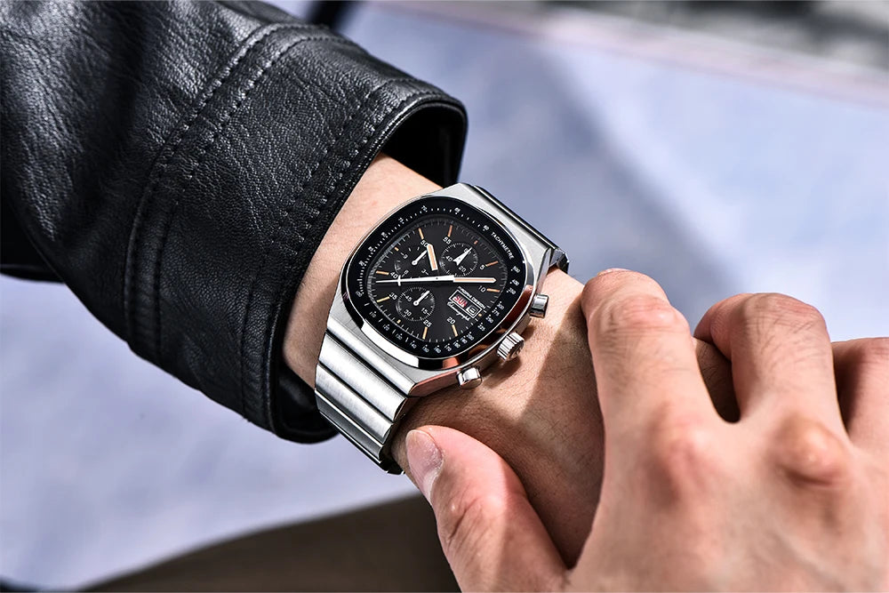 PAGANI DESIGN New PD1819 Men‘s Quartz Watches 40mm Sapphire Stainless Steel Waterproof Luminous C3 Chronograph reloj hombre