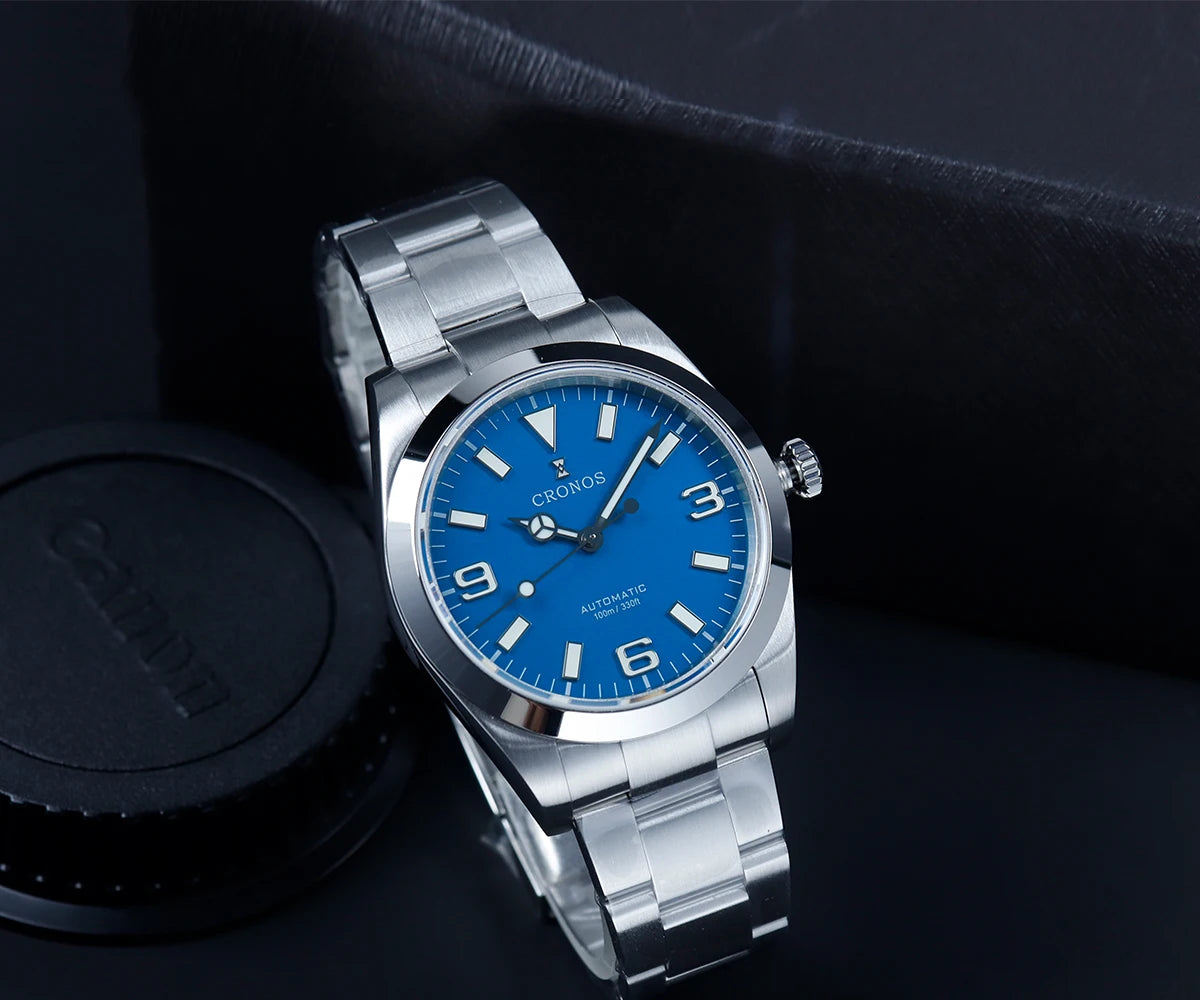 Cronos EX Diver Mechanical Men Watch 39mm Automatic PT5000 Sapphire Glass Bushed Bracelet Glide Clasp 10ATM L6031