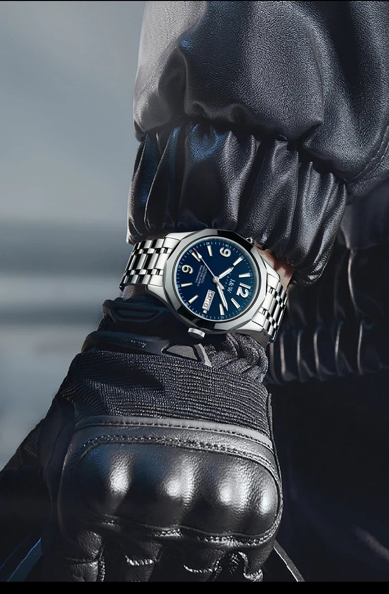 Mechanische Luxusuhr für Herren „Reloj CARNIVAL“ aus Wolfram, Automatikwerk MIYOTA 8205, wasserdicht.