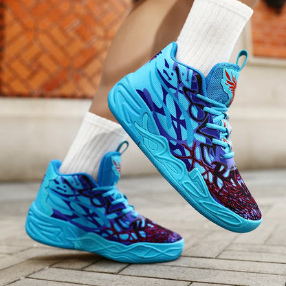 Basketball Shoes for Men Soft Lightweight Training Field Anti-Slip Shock-Absorbing Breathable Comfortable High-Top Sneakers for Men