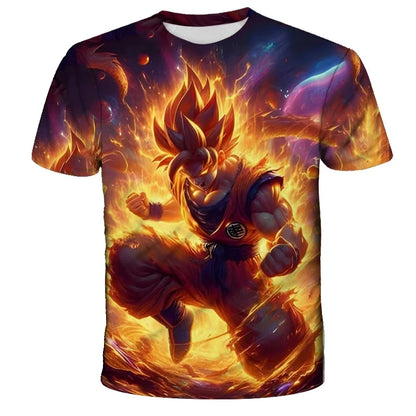 2026  Anime Dragon Ball Son Goku 3D Print Kids T Shirt Summer Fashion Casual T-shirt Boy Girl Unisex Children's Clothing Tshirt