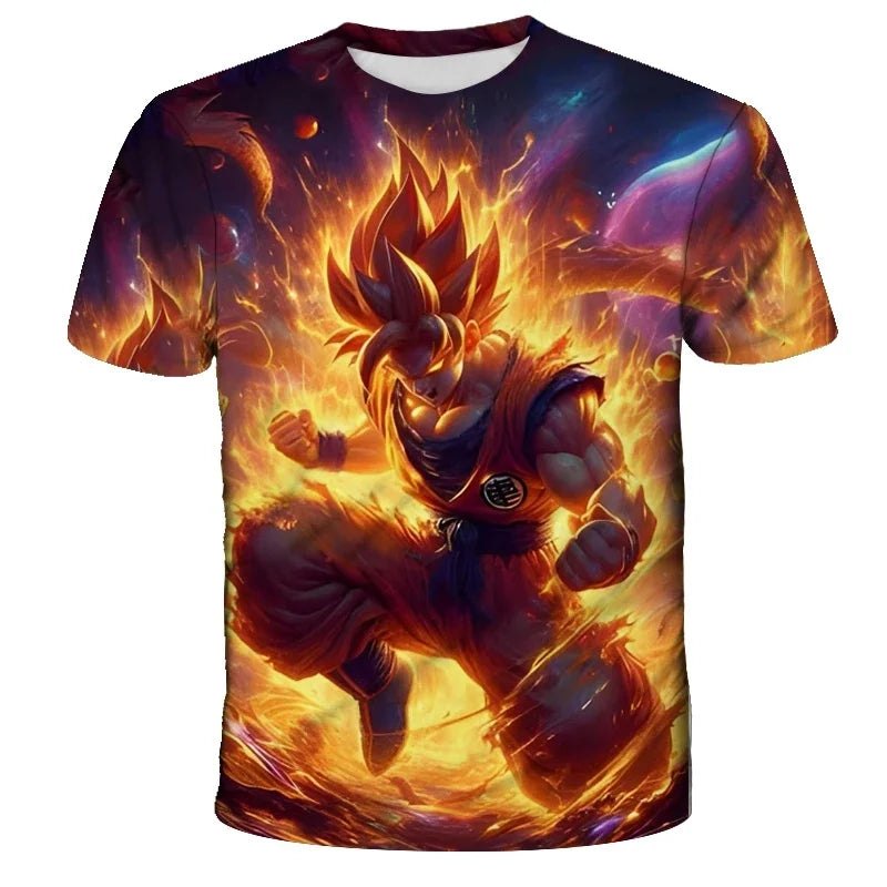 2026  Anime Dragon Ball Son Goku 3D Print Kids T Shirt Summer Fashion Casual T-shirt Boy Girl Unisex Children's Clothing Tshirt