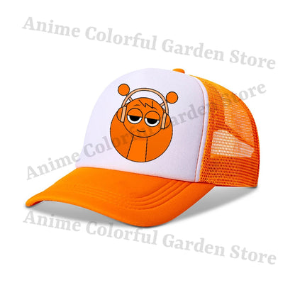 Sprunki Parent-child Baseball Cap Anime Cartoon Hip Hop Flat Caps Men Women Kids Summer Fashion Sunshade Breathable Hats Gifts