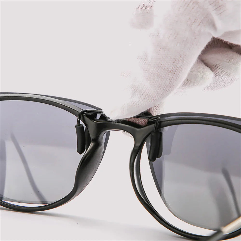 New Arrival Polarized Flip-up Clips Sunglasses for Myopia glasses, Retro Big Size Square Al-Mg glass Clip-on Sunglass Clip C3167
