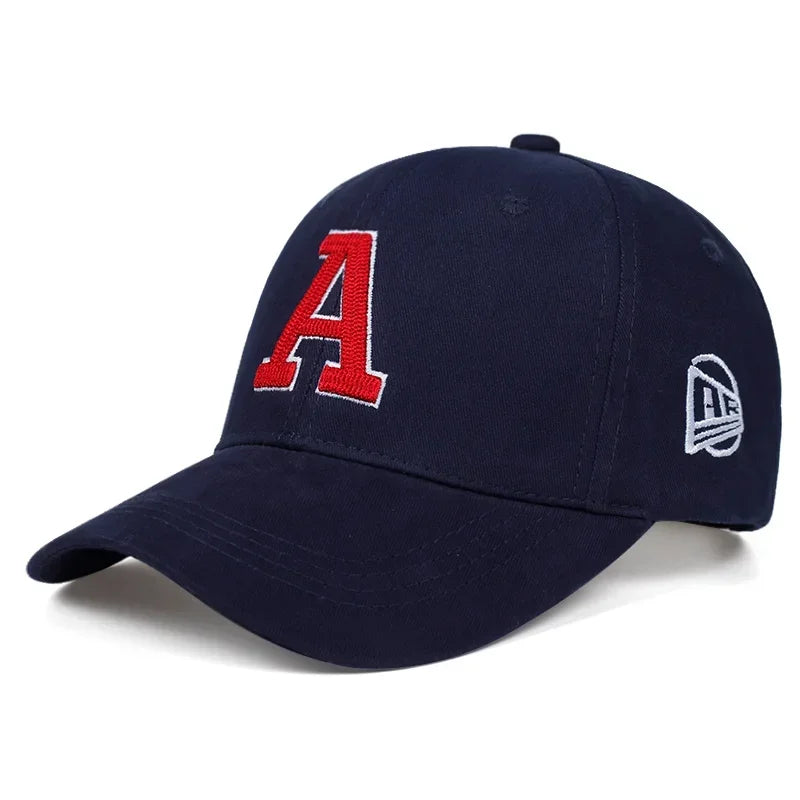 Unisex A Letter Embroidery Baseball Caps Outdoor Adjustable Spring and Autumn Casual Sunscreen Hat
