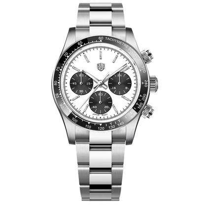 Vyriški laikrodžiai „Rolls Timi Panda“ – kvarcinis chronografas, prabangus modelis, safyro stiklas su antirefleksine danga, atsparus vandeniui, sportiškas stilius