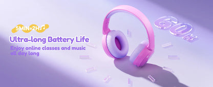 Casque Bluetooth 6.0 pour enfants Acer OHR668, limiteur de volume 85/94 dB, casque sans fil pliable à porter sur les oreilles, autonomie de 60 heures, microphone intégré.
