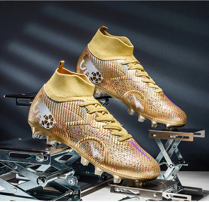 New Men's Football Boots Training Soccer Shoes Breathable Grass Cleats Match Long Spikes Indoor Sneakers Ultralight Drop Shipping