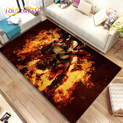 God of War Game Gamers Kratos  Area Rug,Carpet Rug for Living Room Bedroom Sofa Doormat Decoration, Kids Play Non-slip Floor Mat