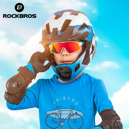 ROCKBROS Kids Polarized Photochromic Cycling Glasses UV400 Protection Outdoor Sports Sunglasses Child MTB Bicycle Eyewear