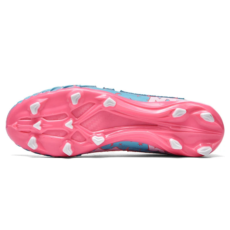 Chaussures de football pour hommes et femmes, chaussures de sport à crampons longs, idéales pour les étudiants, les matchs et l'entraînement.