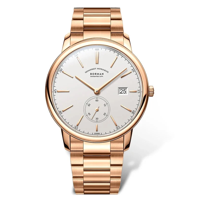 Orologio BORMAN BM3817 TOP nuovo 42 da uomo di lusso, meccanico automatico, vetro zaffiro, ultrasottile, impermeabile 50M, con sottoquadranti