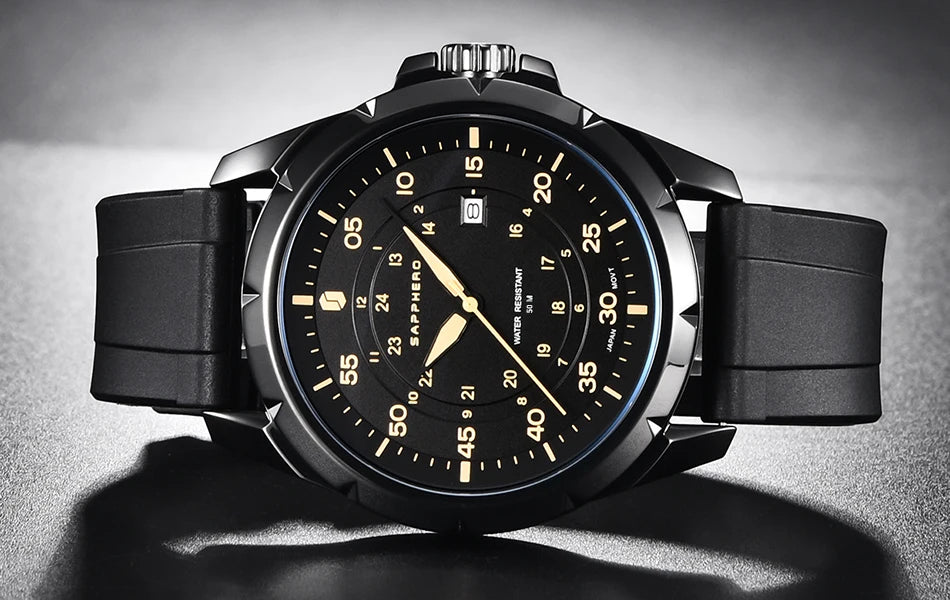 SAPPHERO Herrenuhr – Luxuriöse Quarzuhr, wasserdicht bis 50 m, ausgestattet mit einem importierten Uhrwerk und einem Edelstahlgehäuse – Eine ideale Geschenkidee für Herren.