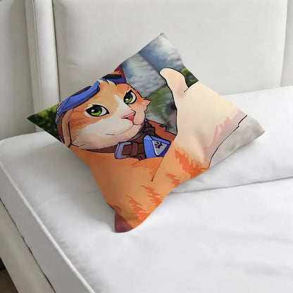 Capa de Almofada Quadrada Jetpack Cat O-Overwatch Gaming, Macia e Decorativa, para Sofá e Cama em Casa