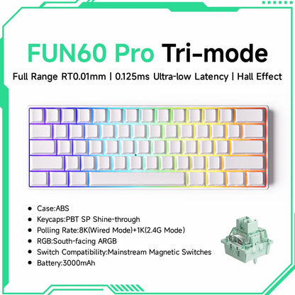 Akko MonsGeek FUN68 FUN60 PRO&MAX Tastiera magnetica HE 60% 65% Tastiere da gaming Rapid Trigger 8K Tastiera custom per gamer Esports
