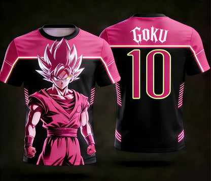 2026 Dragon Ball Official 3D Printed Wukong 10 Training Suit for Parent-child Sports, Quick Drying Fashion Short Sleeved T-shirt