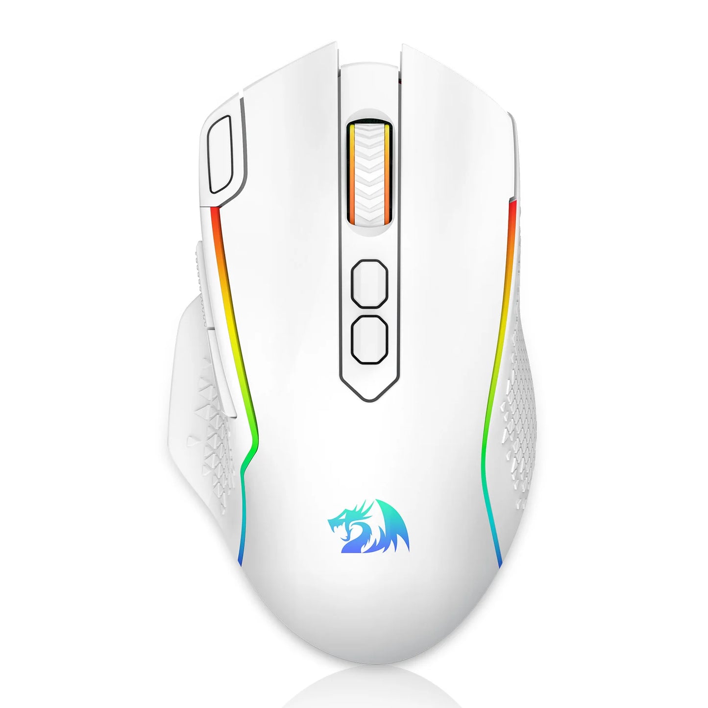 Redragon M810 Pro Wireless Gaming Mouse, 10000 DPI Wired Gamer Mouse with Rapid Fire Key, 8 Macro Buttons, Black/White Mouse