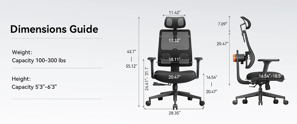 NEWTRAL MAGICH003 Ergonomic Office Chair,Adaptive Lower Back Support Gamer Chair,Adjustable Headrest Seat Depth Office Chair