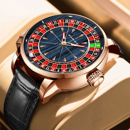 2025 NEUES PINDU Design Mechanische Herrenuhr mit drehbarem Zifferblatt, Japan NH35 Uhrwerk, Saphirglas, wasserdicht, hochwertige luxuriöse Automatikuhr