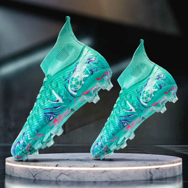 Chuteiras de Futebol de Cano Alto para Homem, para Relva Sintética, Respirantes e Antiderrapantes, Ténis de Treino e Jogo para Desporto ao Ar Livre, Chuteiras de Futebol FG