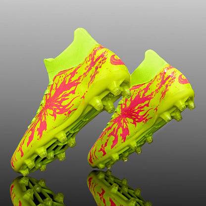 Chaussures de football pour hommes et femmes, crampons AG/FG, crampons longs en TPU stables, chaussures de football pour terrain en herbe, tige en PU de qualité supérieure, chaussures d'entraînement