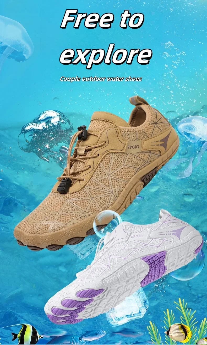 Barefoot shoes, quick-drying non-slip outdoor men's lightweight wading shoes, suitable for beaches, hiking, fitness, sports shoes size 36-4