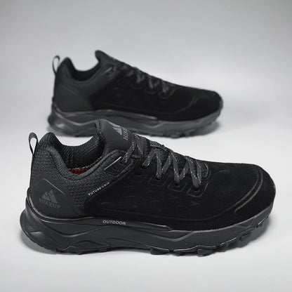 HIKEUP Latest Men's Hiking Shoes, Wear-Resistant Non-Slip Outdoor Sneakers, Rock Climbing Trekking Hunting Men Sports Suede Leather