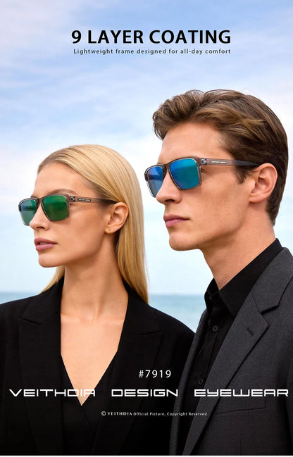 VEITHDIA Polarized UV400 Sunglasses Fashion Photochromic Gradient Mirror Lens Sports Driving Eyeglasses for Men And Women X7919