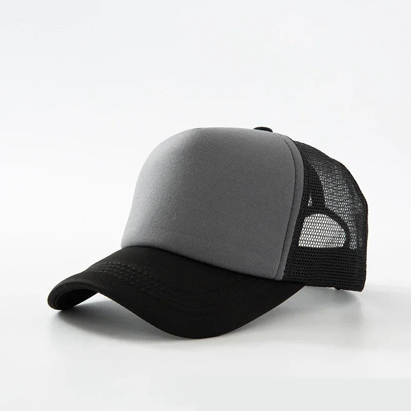 Custom Hat with Logo Printing Polyester Mesh Trucker Hat Adjustable Dad DIY Logo Baseball Cap for Men Women
