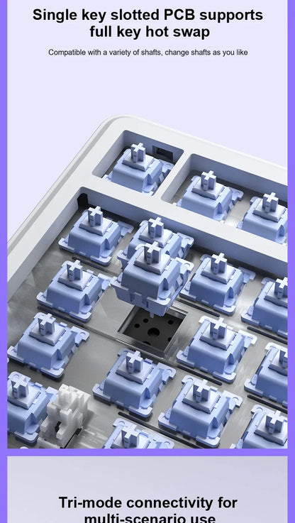 AULA F75 MAX mechanische Gaming-Tastatur 2.4G kabellos/BT/kabelgebundene Tastatur, Hot-Swap, RGB, 75%, 81 Tasten, Büro-Tastatur mit TFT-Bildschirm