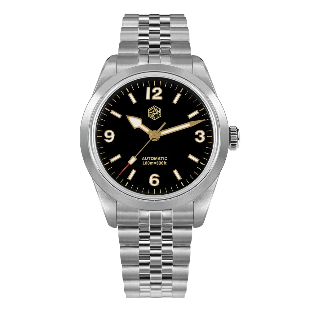 San Martin 38mm Men's Sport Watch Fashion Luxury Explore Climbing Automatic Mechanical Sapphire Waterproof 5 Links Bracelet BGW-9