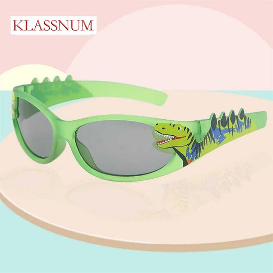 KLASSNUM summer new fashion cute Dinosaur children sunglasses 2026 girls boys birthday party decoration glasse uv400 oculos